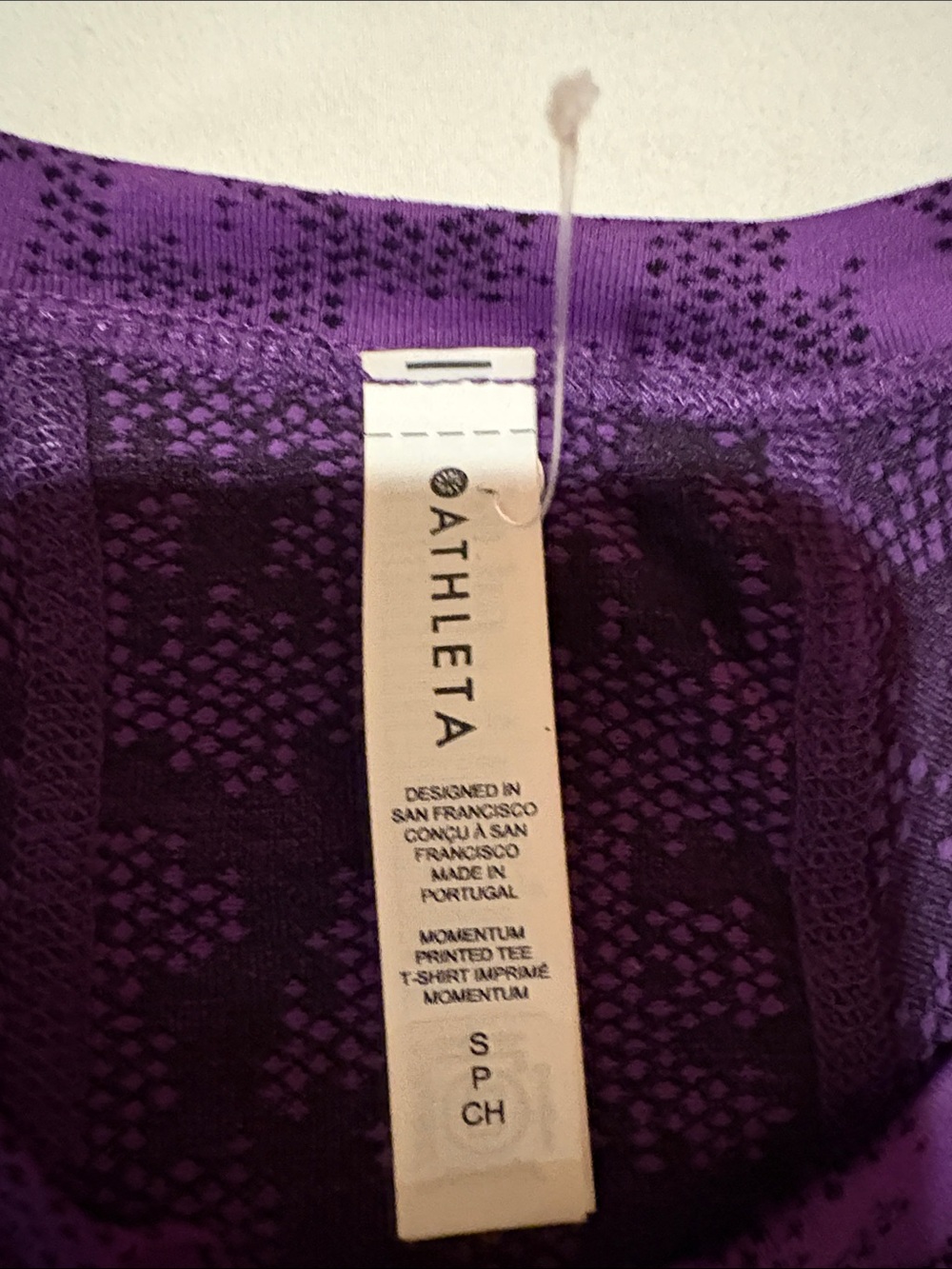 Athleta Purple Printed Short Sleeve Tee - Picture 2 of 4